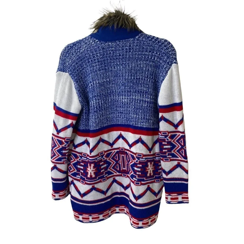 MinkPink Faux Fur Open Sweater Cardigan Sz S - Picture 5 of 9